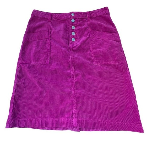 Anthropologie Pilcro Women's‎ Skirt Pink Corduroy A Line Mini Skirt Size 6 - Picture 2 of 7